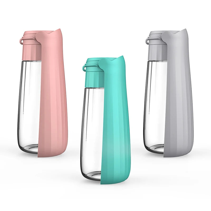 Portable Dog Water Bottle with Built-In Bowl